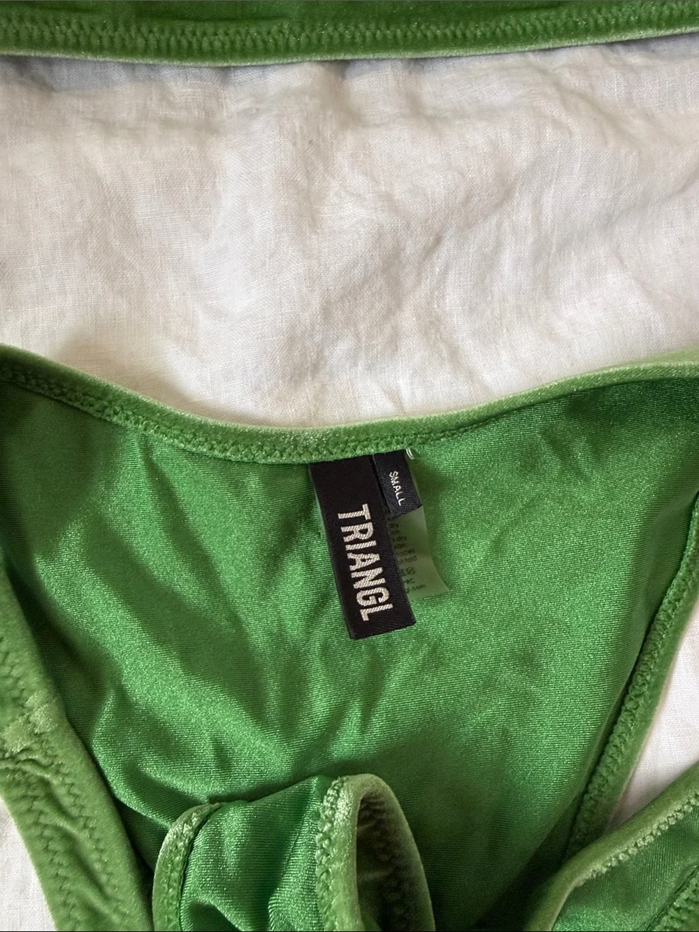 triangl swimwear Olive Green Velvet Bikini Set